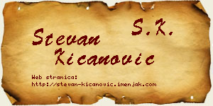 Stevan Kićanović vizit kartica